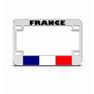 France Flag Metal Motorcycle Bike license plate frame Tag Holder