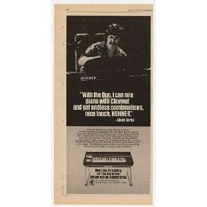  1979 Chick Corea Hohner Pianet/Clavinet Duo Print Ad 
