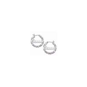 ZALES Sterling Silver Bamboo Style Name Hoop Earrings (4 9 Letters) ss 