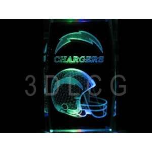  NFL San Diego Chargers 3D Laser Etched Crystal S2: Sports 