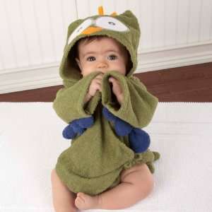    My Little Night Owl Hooded Terry Spa Robe Green 