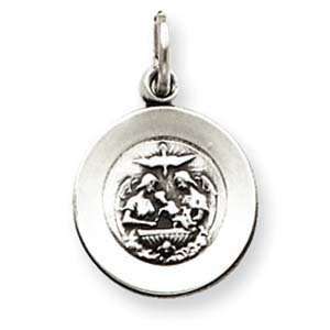  Sterling Silver Antiqued Baptismal Medal Jewelry