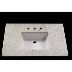 Vintage Stone 224990R 22 x 49 Marble Vanity Top with 8 Centers and 