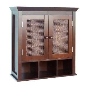   Fashions Cane 2 Door Wall Cabinet with Cubbies, 1 ea: Home & Kitchen