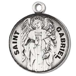  Sterling Silver Patron Saint Medal Round St. Gabriel the 