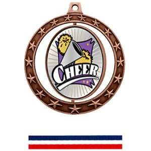  Cheer Spinner Xtreme Medals M 7701 BRONZE MEDAL / RED 