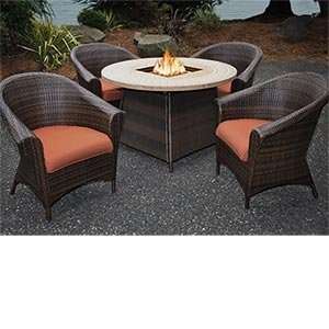 Barcelona 5 pc Fire Dining Set Includes: 4 Chairs & Fire Dining Table 
