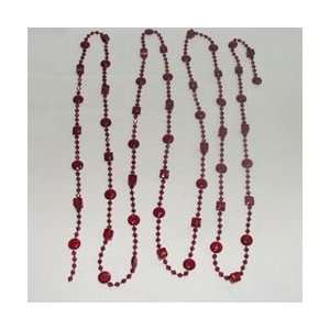 Club Pack Of 12 Plastic 9 Burgundy Decorative Bead Garlands  