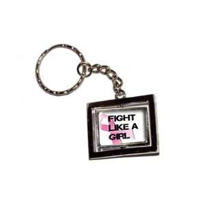  Breast Cancer Ribbon Fight Like A Girl   New Keychain Ring 