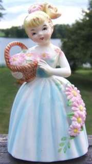 Vintage RUBENS PONYTAIL GIRL with FLOWERS Planter 480  