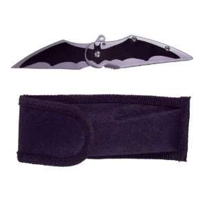  Bat Graphic Folder Knife & Nylon Knife Sheath Sports 