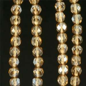  4mm Czech Fire Polish Light Topaz Beads: Arts, Crafts 
