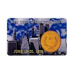 Collectible Phone Card 5m New York Spring Coin Show (06/99) Skyline 