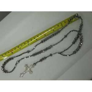  Traditional silver color Rosary Necklace with Cross for 