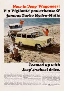 1965 Jeep Wagoneer V 8 Hydra Matic Towing Boat Photo Ad  