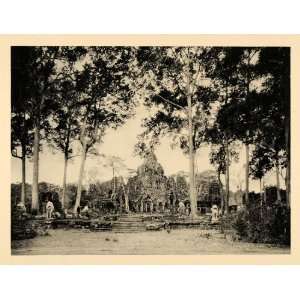 1929 Angkor Thom Cambodia Bayon Temple Khmer Buddhist   Original 