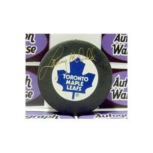  Lanny McDonald autographed Toronto Maple Leafs Hockey Puck 