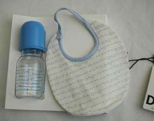 Junior Baby Kit   Bib And Bottle In Blue   Os  