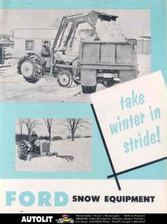 1957 Ford Industrial Loader Tractor Brochure Snow Plow  
