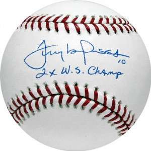  Tony LaRussa Autographed Baseball with 2x WS Champ 