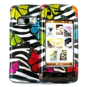  For LG EnV Touch Hard Cover Butterflies Black Stripes 