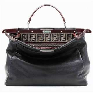 Fendi Limited Edition Beaded Peekaboo Stachels Purse Tote Handbag 100% 