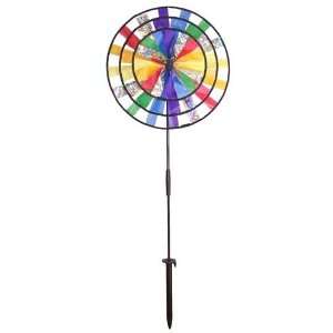 com In The Breeze Polyester and Mylar Fabric Tri Color Wheels Rainbow 
