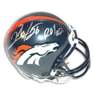   Denver Broncos Autographed Mini Helmet with ROY 02 Inscription: Sports