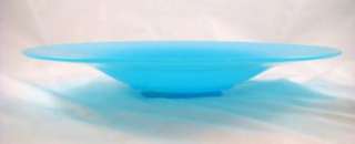 Beautiful mid century platter in a near clear azure blue color 