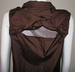   Womens Vest Jacket Windbreaker Top Women size Large 12 Brown  