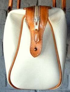 Vintage Christian Dior Doctor Boston Bag Tote Purse w/ Tan Leather 