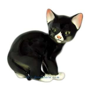 Lomonosov Porcelain Collectible Figurine Black Cat 