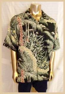 Tommy Bahama Hawaiian front button closure with wooden buttons two 