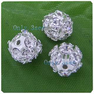   Clear Crystal Rhinestone Round Ball Spacers Beads 8mm P190  