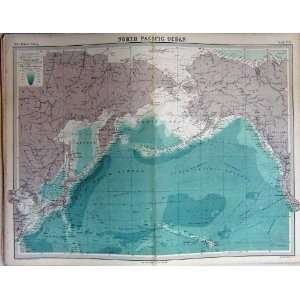   Map North Pacific Ocean Alaska Hawaii Japan Bering Sea: Home & Kitchen