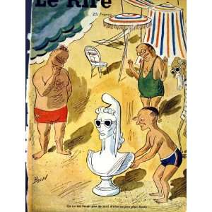 LE RIRE (THE LAUGH) FRENCH HUMOR MAGAZINE BEACH MEN 