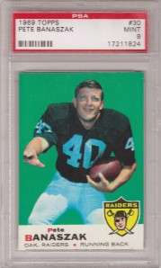 1969 TOPPS #30 PETE BANASZAK PSA 9 (RAIDERS)  