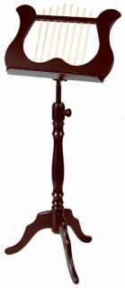   MS60MA Mahogany Wood Crafted Lyre Music Stand 717070037736  