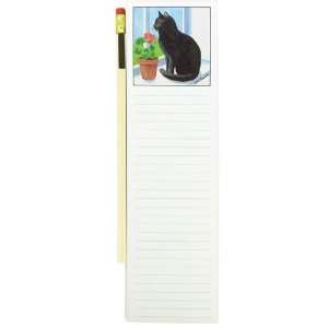  Black Cat Magnetic Notepad and Magnet Pencil Office 