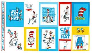 Dr SEUSS Cat in the Hat KAUFMAN 10798 PANEL 23 inches  
