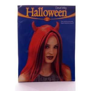  Womens Sexy Devil Red Wig with Horns: Toys & Games