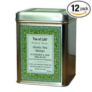 Tea Of Life Green Tea Series, Mango, 50 Count, 3.2 Ounce Tin (Pack of 