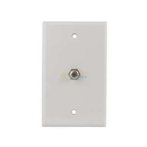  1 port Coaxial F Connector Wall Plate, White Electronics