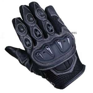  MOTORCYCLE SUMMER RIDING SHORT LEATHER GLOVES BLACK XXL 