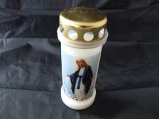 Quality Bolsius Grave Memorial Candle with Picture of Jesus.  