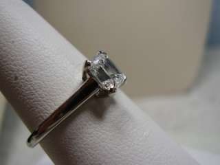 Tiffany Platinum Emerald Cut Solitaire .62 Diamond Ring  