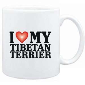    Mug White  I LOVE Tibetan Terrier  Dogs