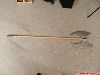 GIGANTIC 6 FT WAR AXE BATTLEAXE MEDIEVAL LONG AX DOUBLE CRESCENT 