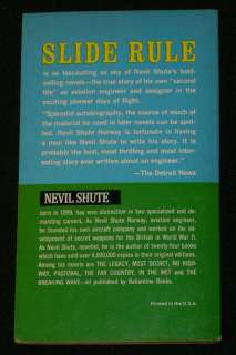 Nevil Shute   SLIDE RULE   1964 PB 1st Printing  