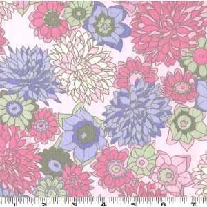  52 Wide Stretch Cotton Poplin Floral Rose Pink Fabric By 